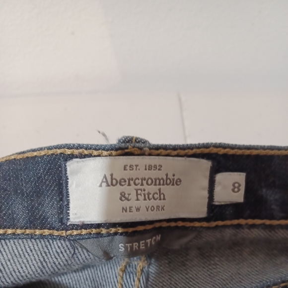 ABERCROMBIE & FITCH Dark Wash Skinny Jeans Women's Juniors Sz 8 pre owned - Picture 3 of 5